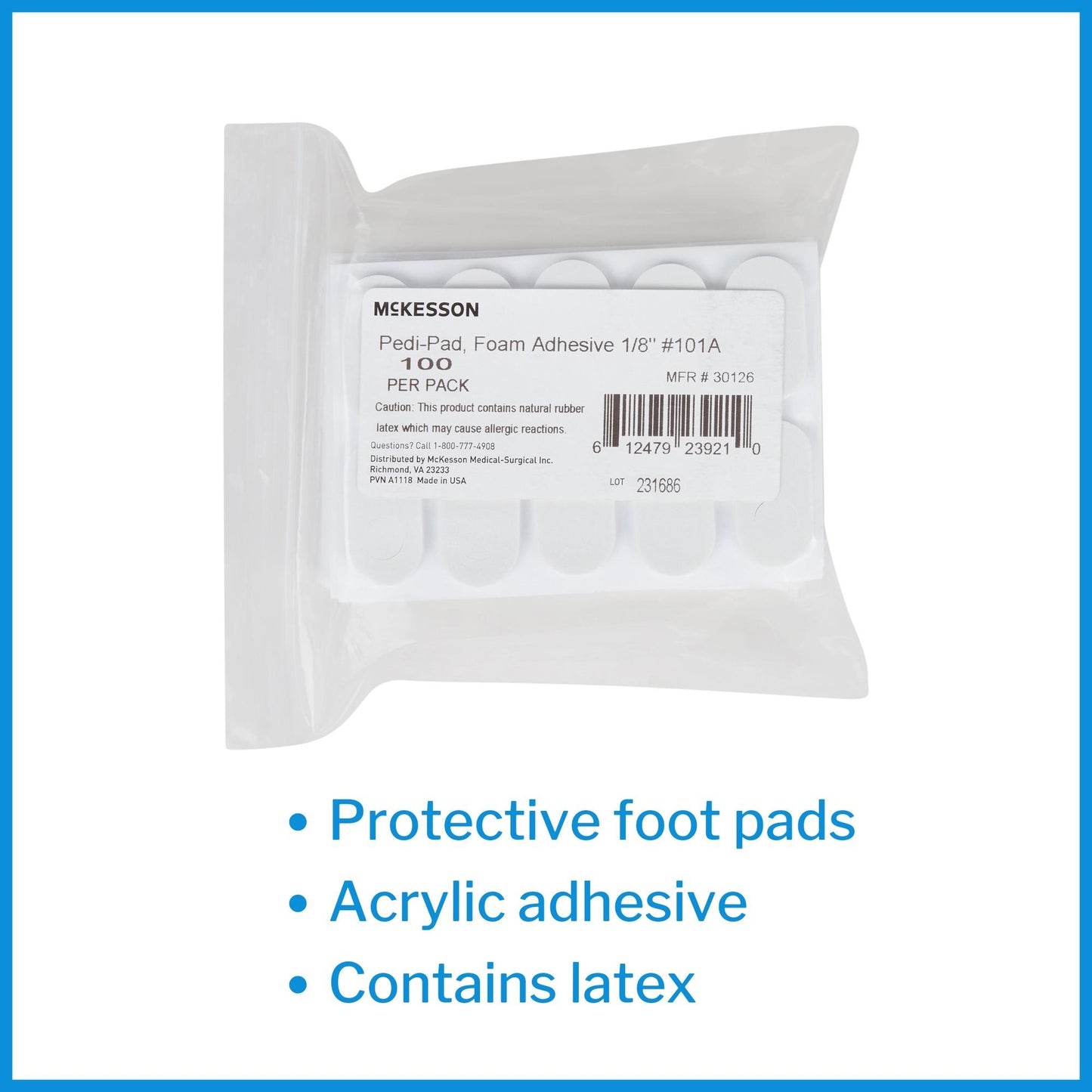 McKesson Pedi-Pad Adhesive Protective Pad, Size 101-A