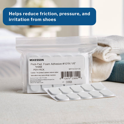 McKesson Pedi-Pad White Protective Pad, Size 101 – Narrow