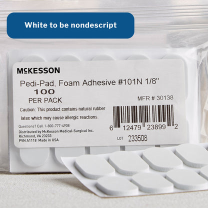 McKesson Pedi-Pad White Protective Pad, Size 101 – Narrow