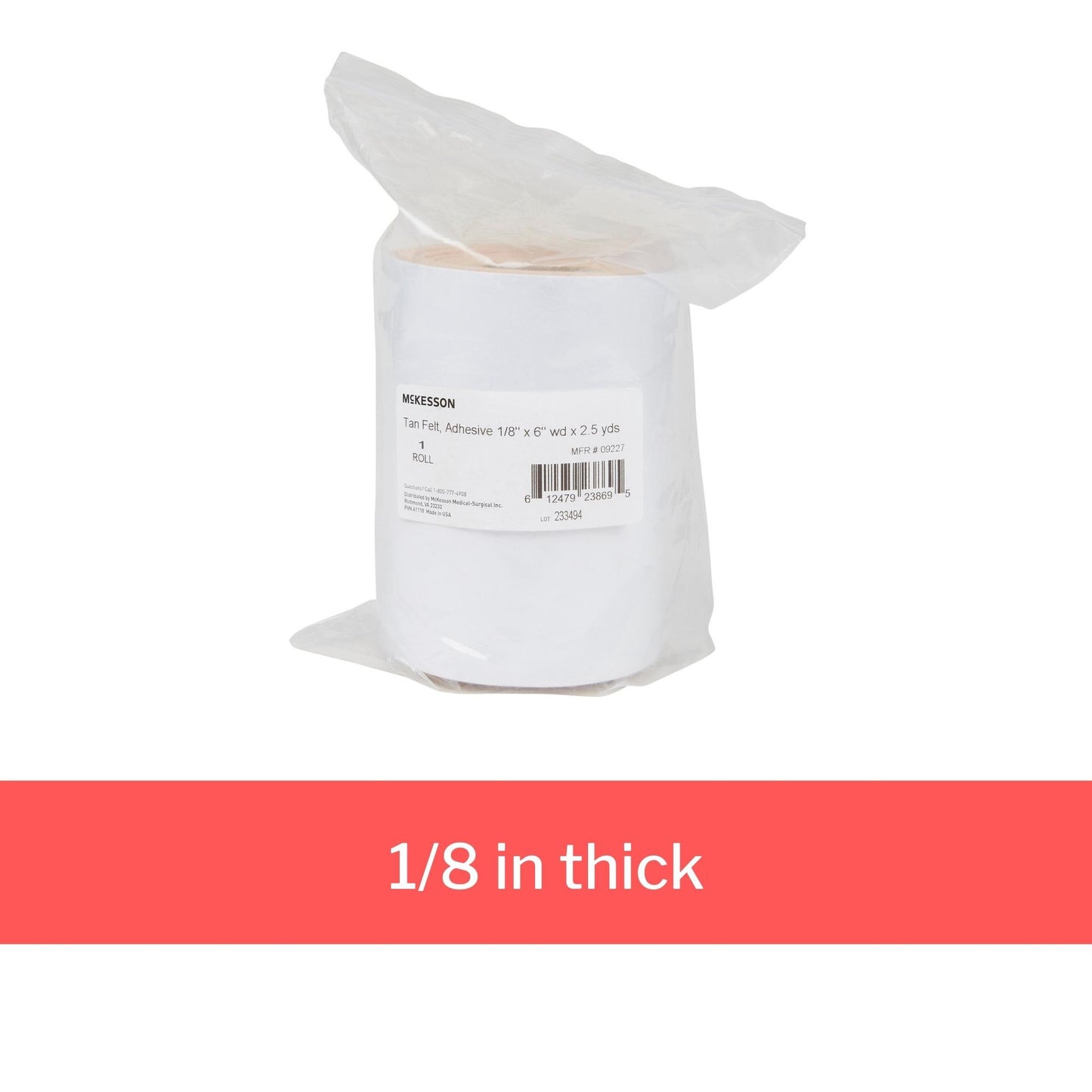 McKesson Tan Wool / Rayon Adhesive Orthopedic Felt Roll, 6 Inch x 2.5 Yard