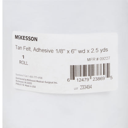 McKesson Tan Wool / Rayon Adhesive Orthopedic Felt Roll, 6 Inch x 2.5 Yard
