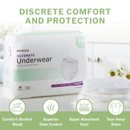 McKesson Ultimate Heavy Absorbency Incontinence Underwear