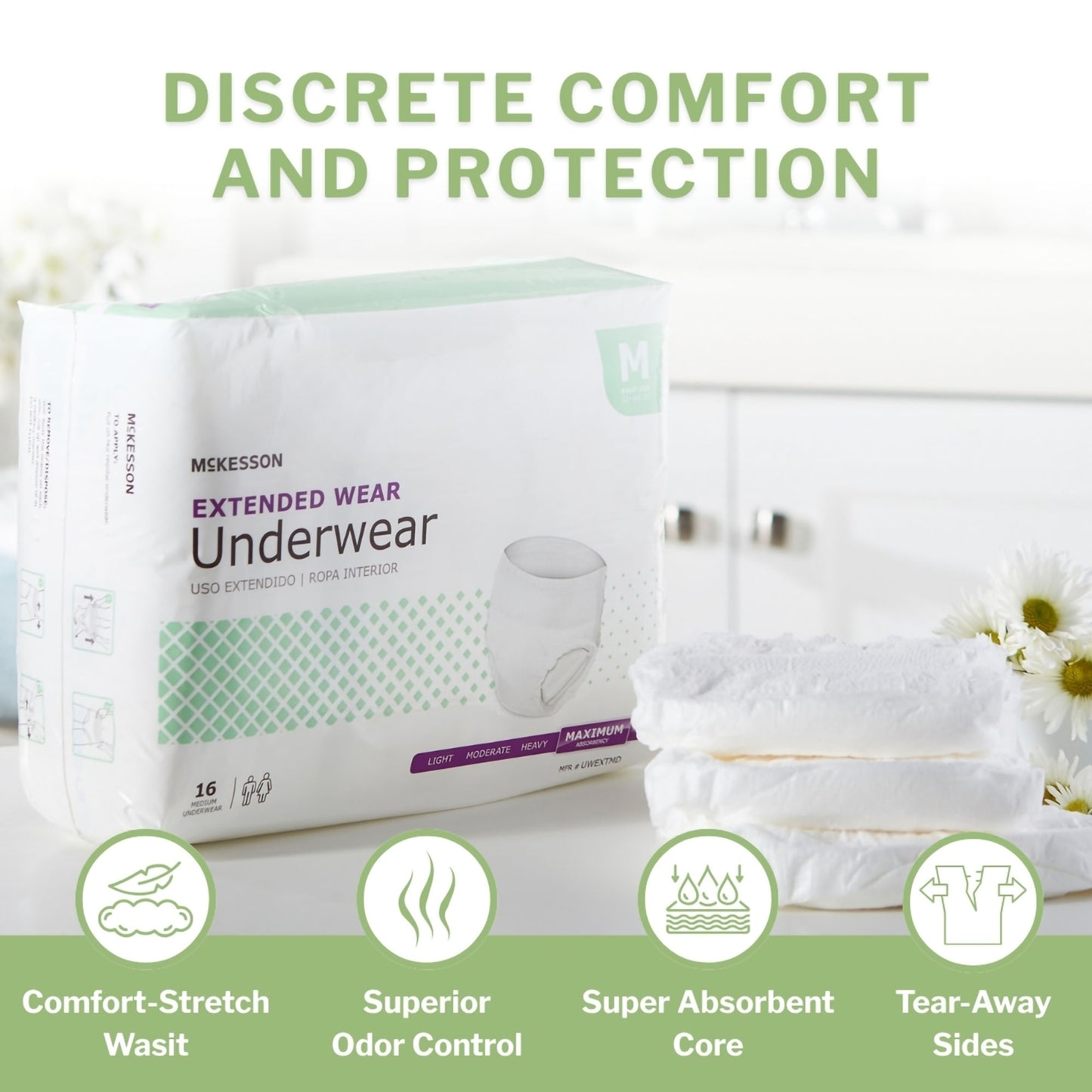 McKesson Extended Wear Maximum Absorbency Underwear