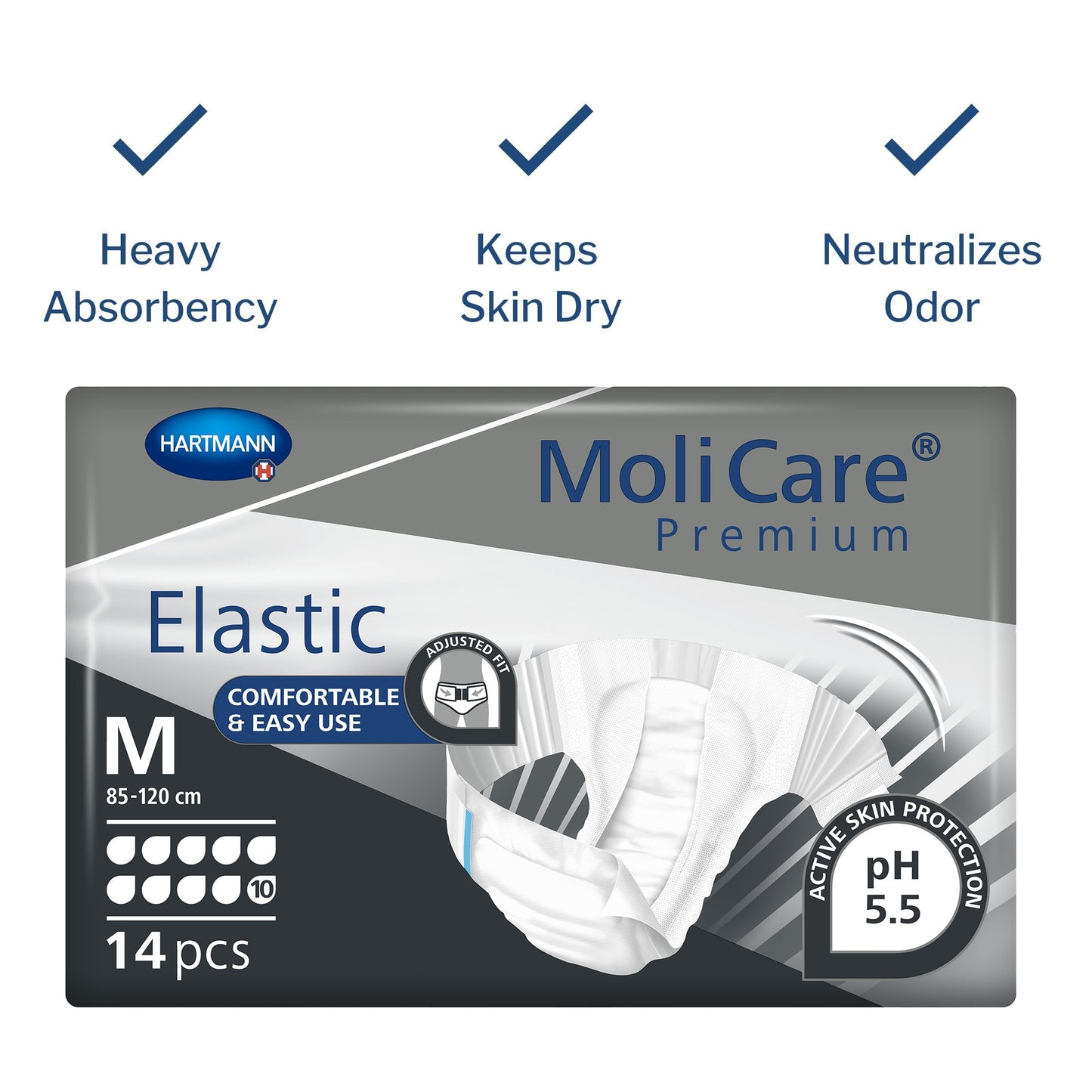 MoliCare® Premium Elastic 10 Drop Absorbency Incontinence Briefs