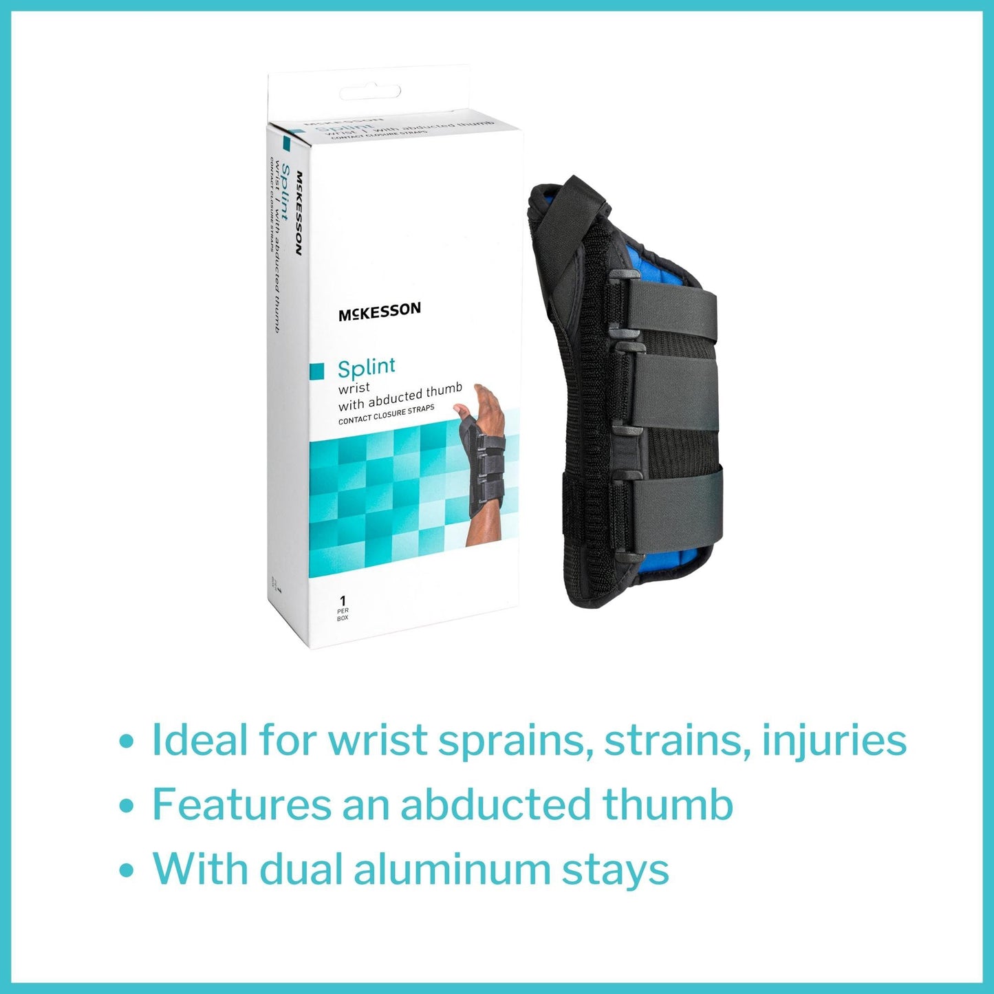McKesson Right Wrist Splint with Abducted Thumb, Black
