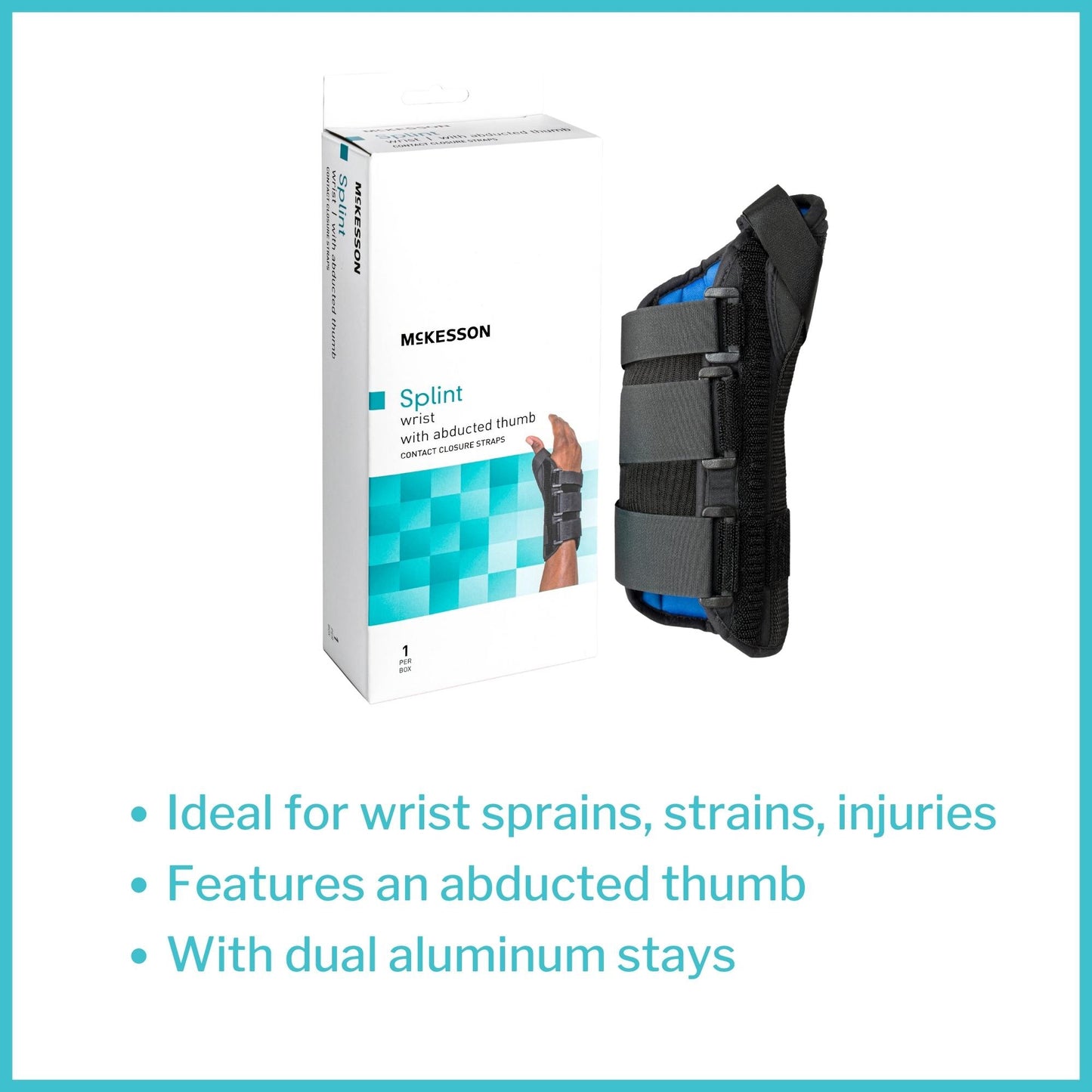 McKesson Left Wrist Splint with Abducted Thumb, Black