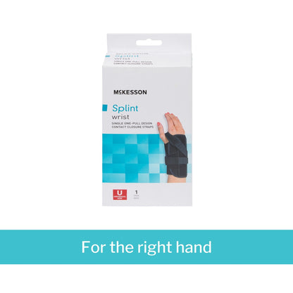 McKesson Right Wrist Splint with Single One-Pull Design, One Size Fits Most