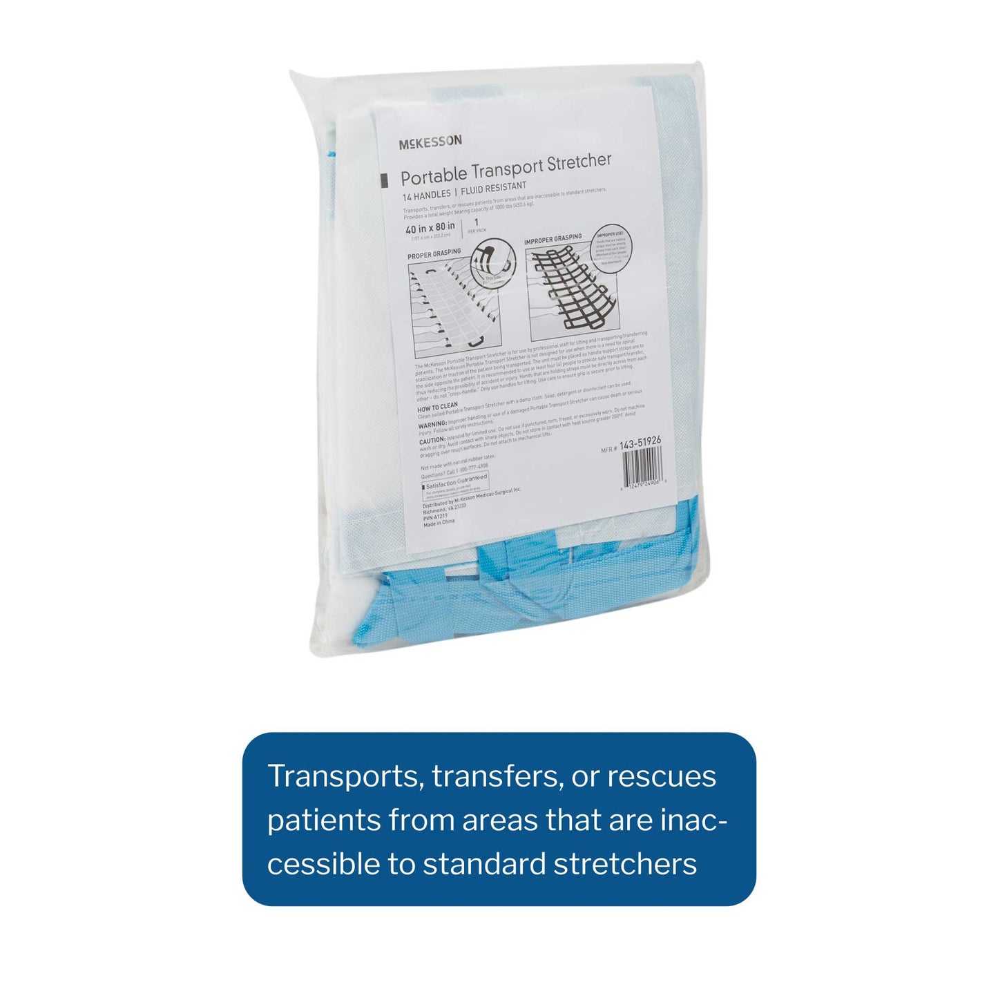 McKesson Transport Stretcher, 40 x 80 Inch