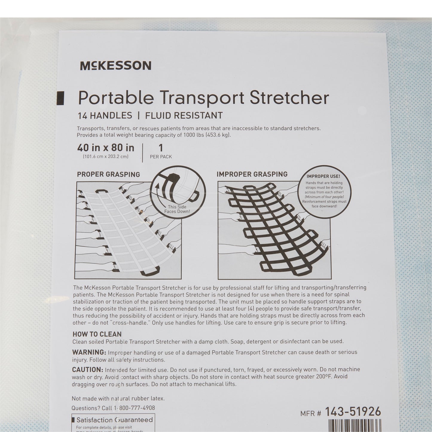 McKesson Transport Stretcher, 40 x 80 Inch