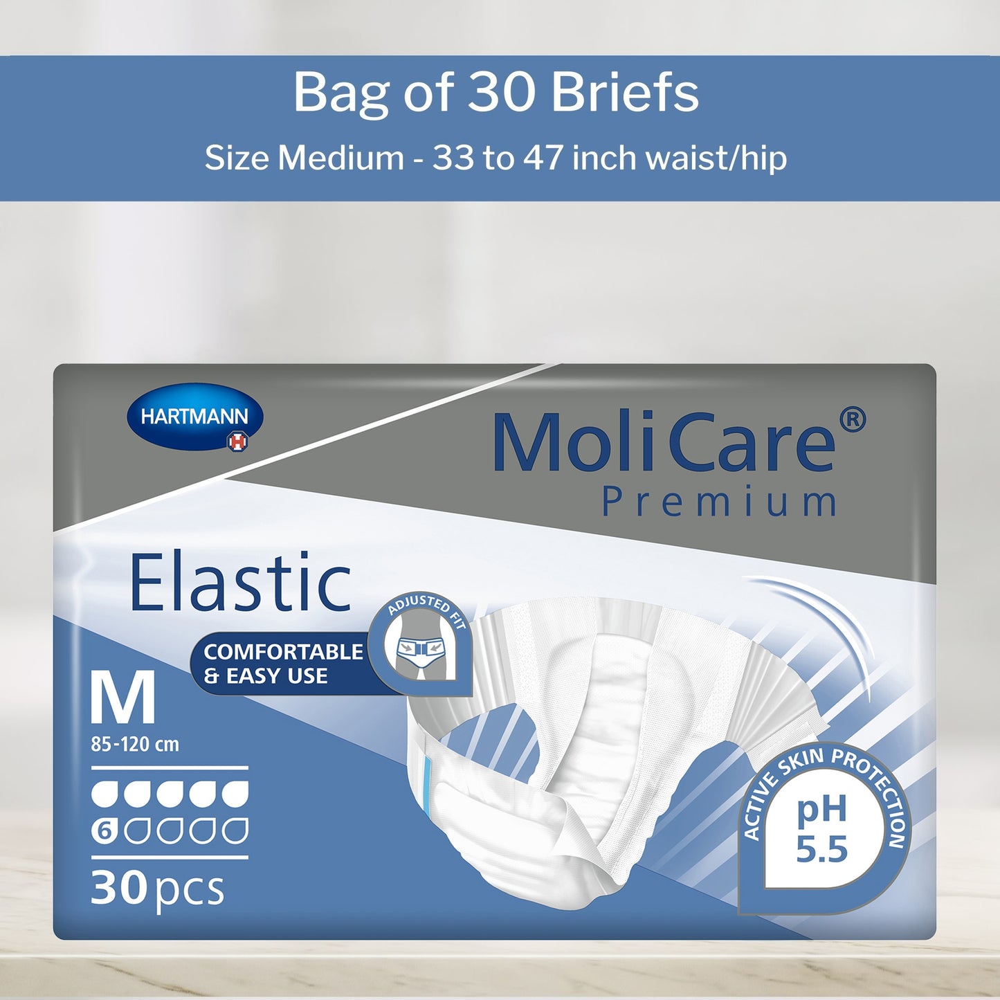 MoliCare® Premium Elastic 6 Drop Absorbency Incontinence Briefs