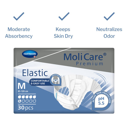 MoliCare® Premium Elastic 6 Drop Absorbency Incontinence Briefs