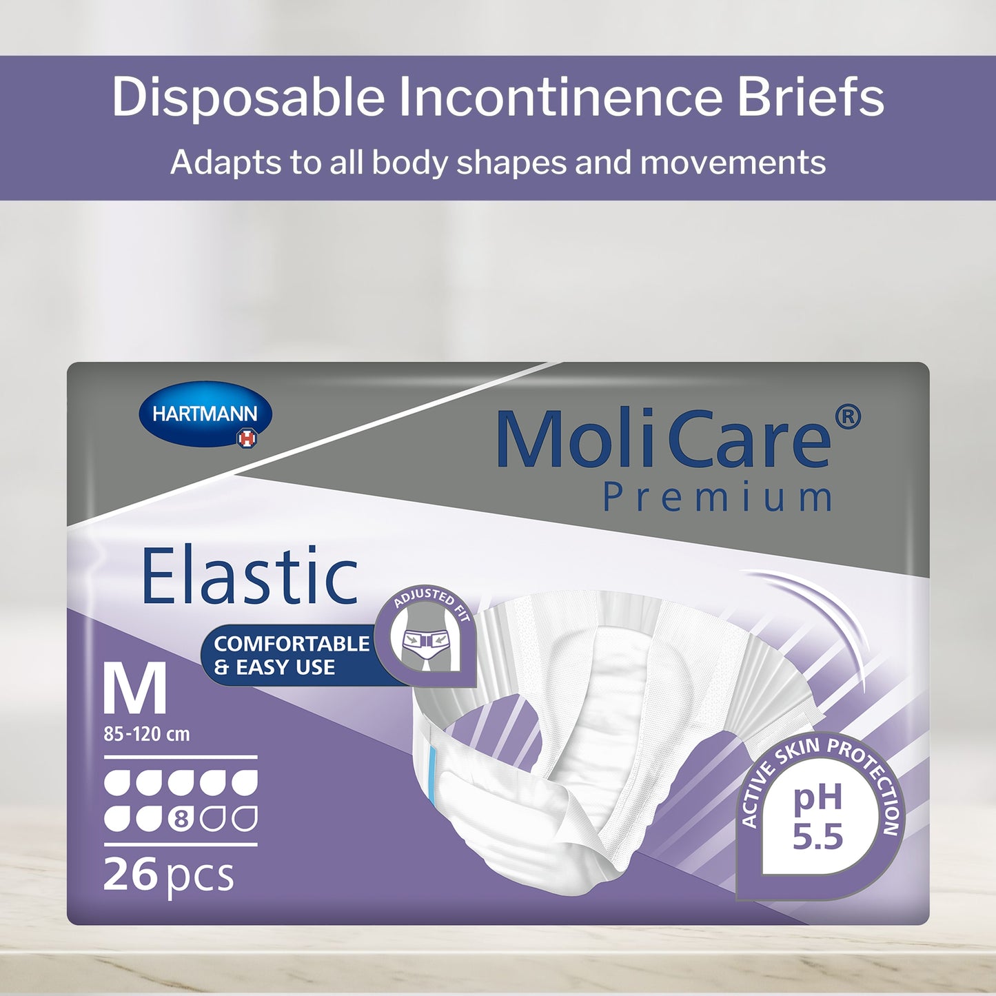 MoliCare® Premium Elastic 8 Drop Absorbency Incontinence Briefs
