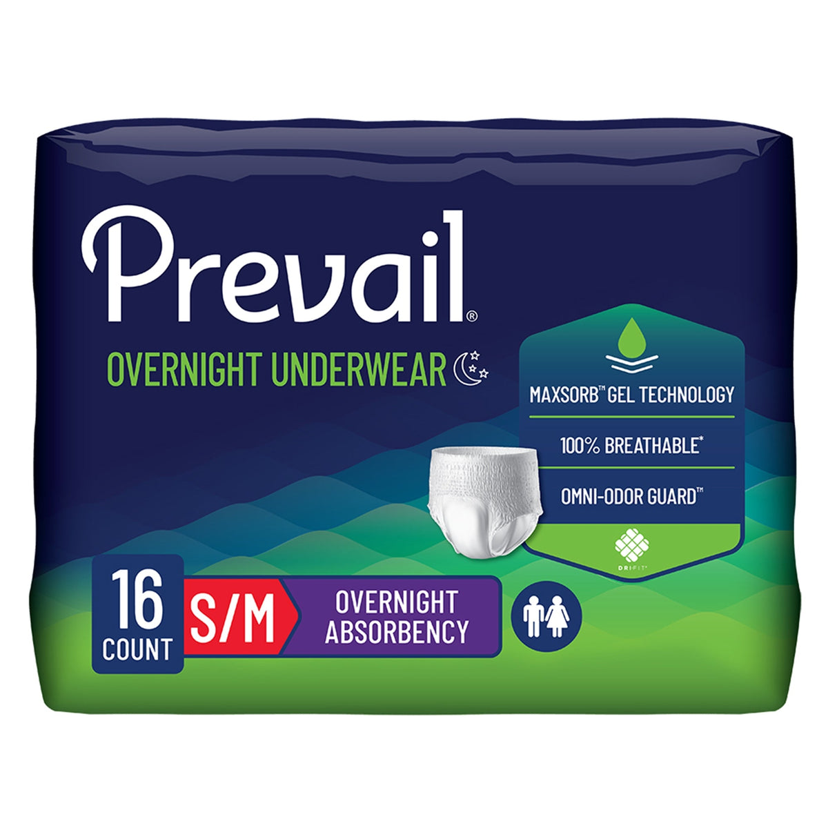 Prevail Unisex Overnight Underwear