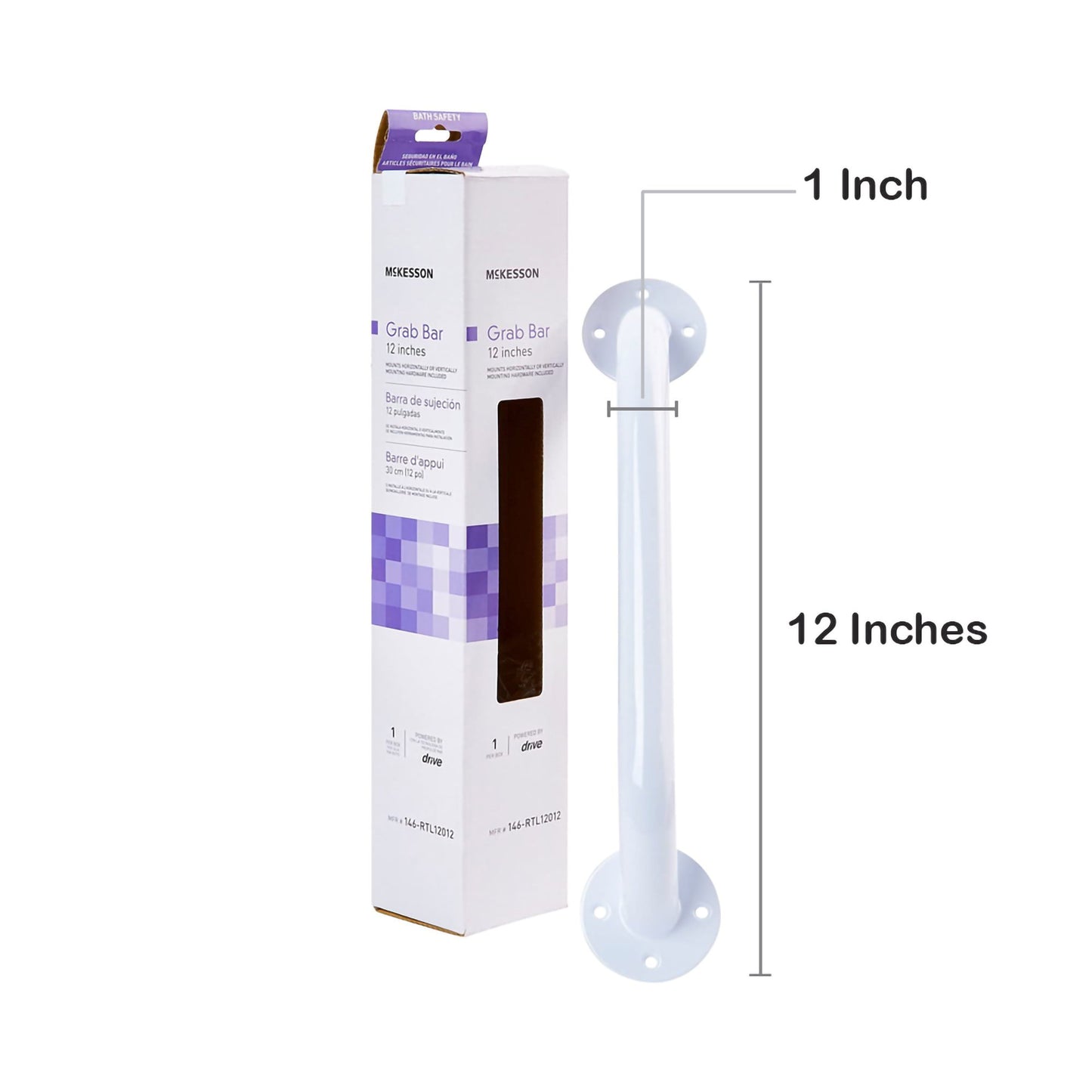McKesson Wall Grab Bar, White Steel