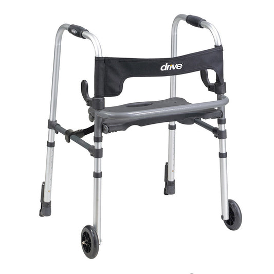 Clever-Lite LS Aluminum Dual Release Folding Walker, 29.5 – 39 Inch Height