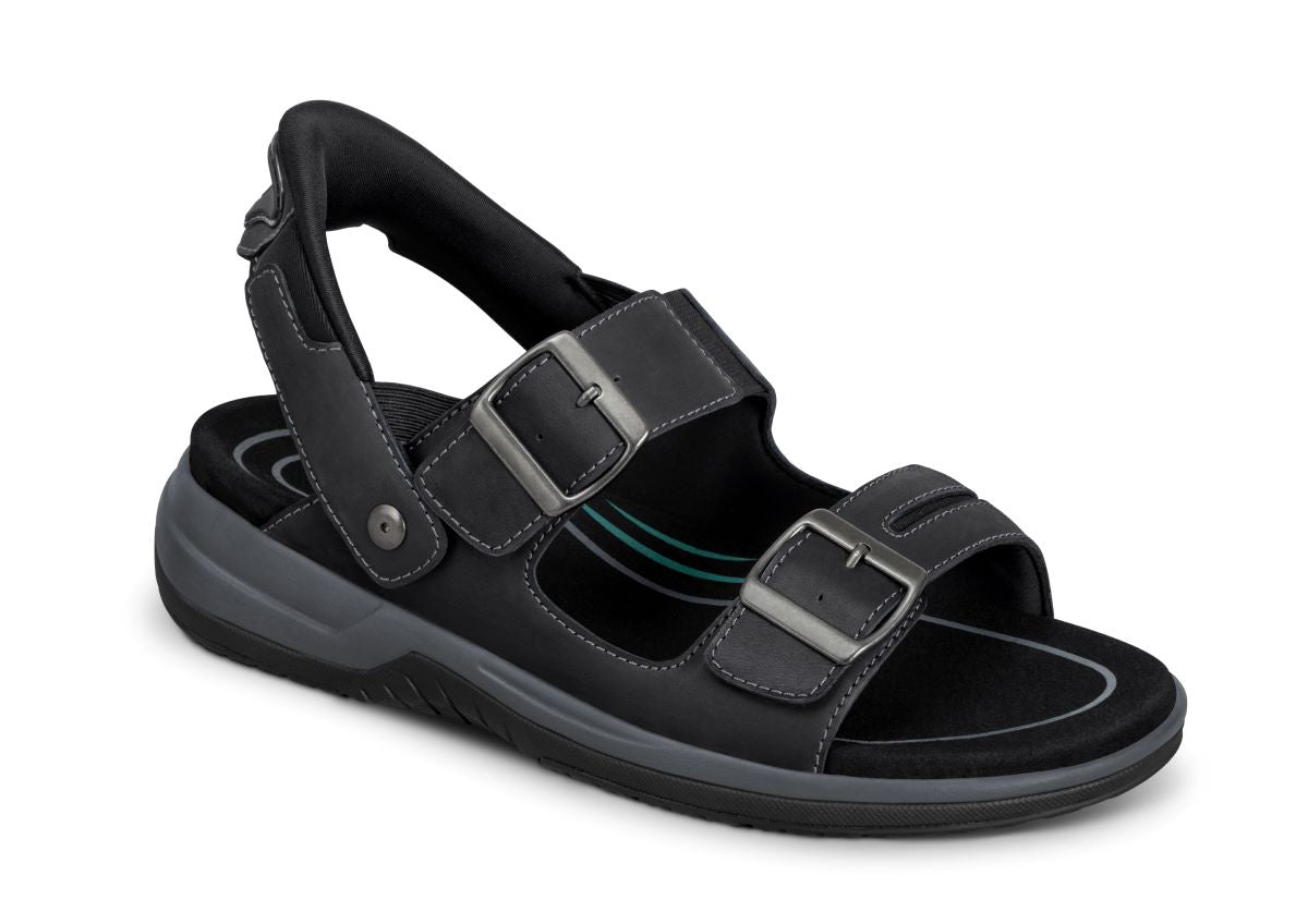 Jupiter Men's Hands-Free Sandals, Black, angle view