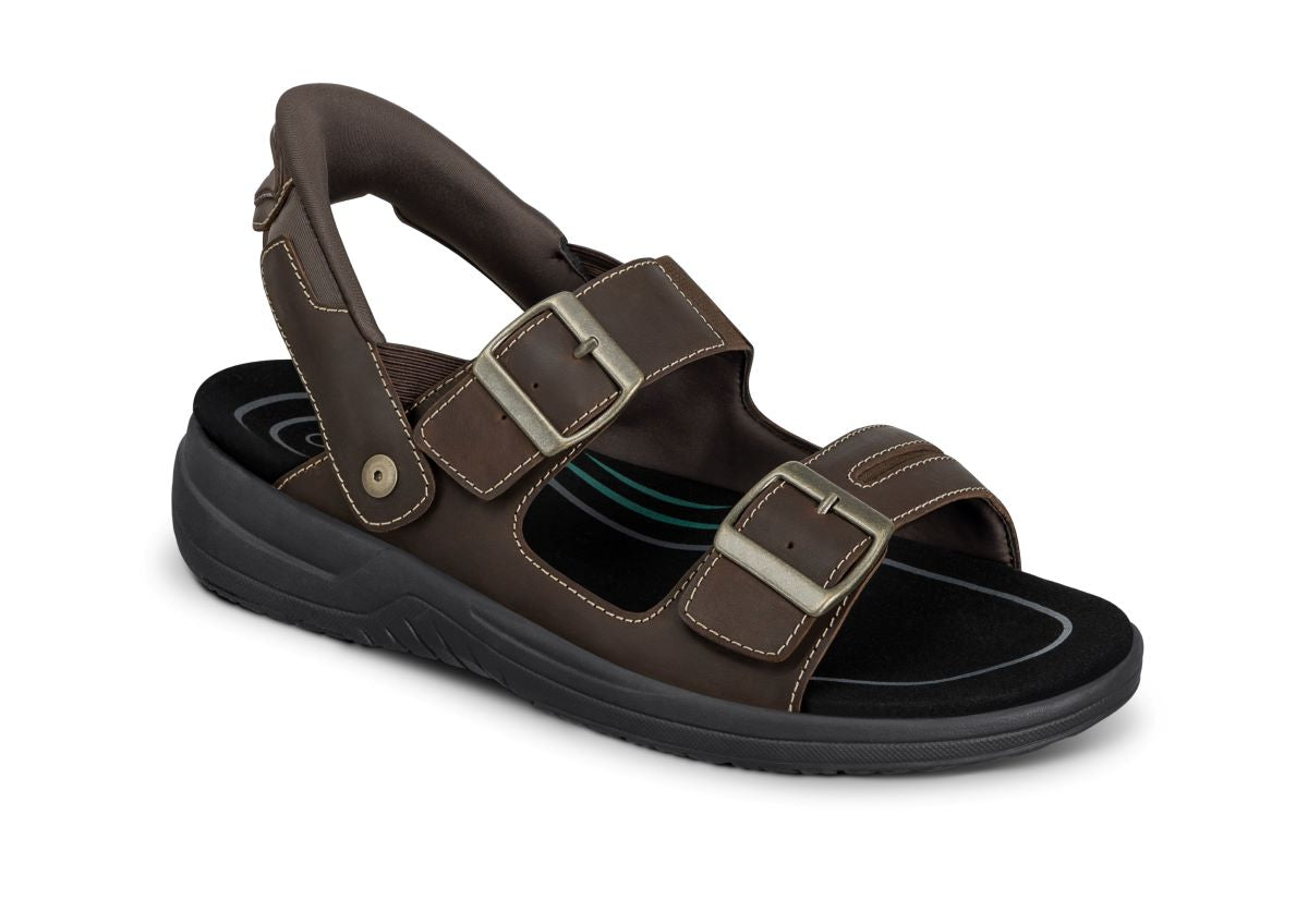 Jupiter Men's Hands-Free Sandals, Brown, angle view