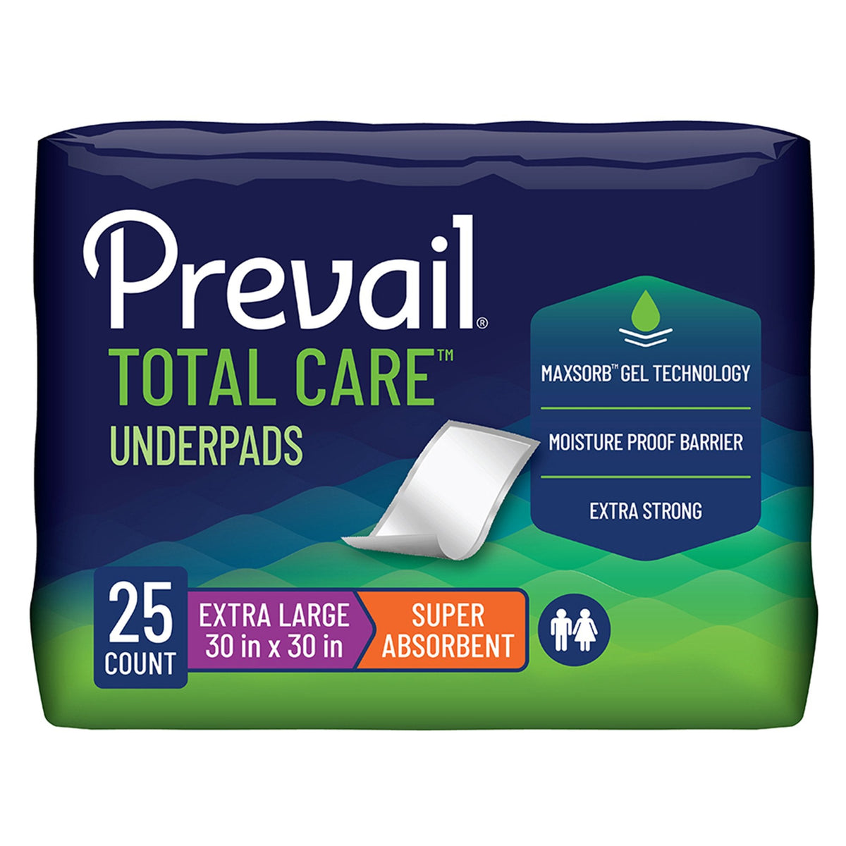 Prevail Super Absorbent Underpad X-Large - 30" x 30"