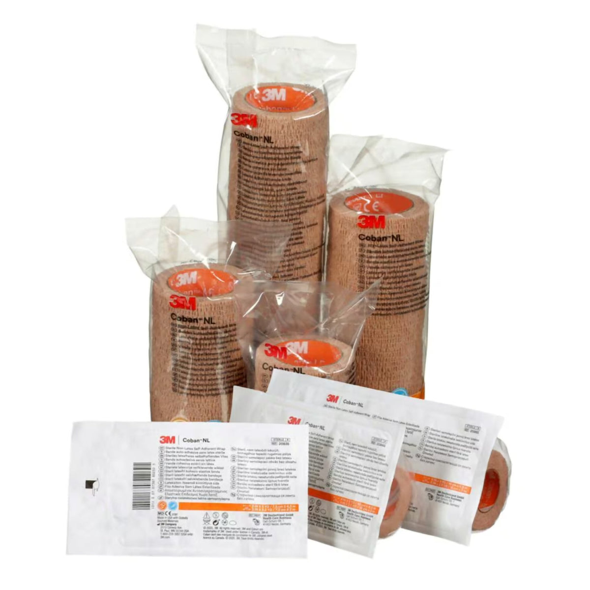Coban Non-Latex Self-Adherent Wrap Tan 1" x 5 Yards 4 Count