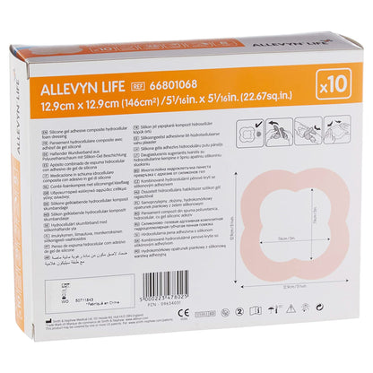 Allevyn Life Silicone Adhesive with Border Silicone Foam Dressing, 5-3/4 x 5-3/4 Inch