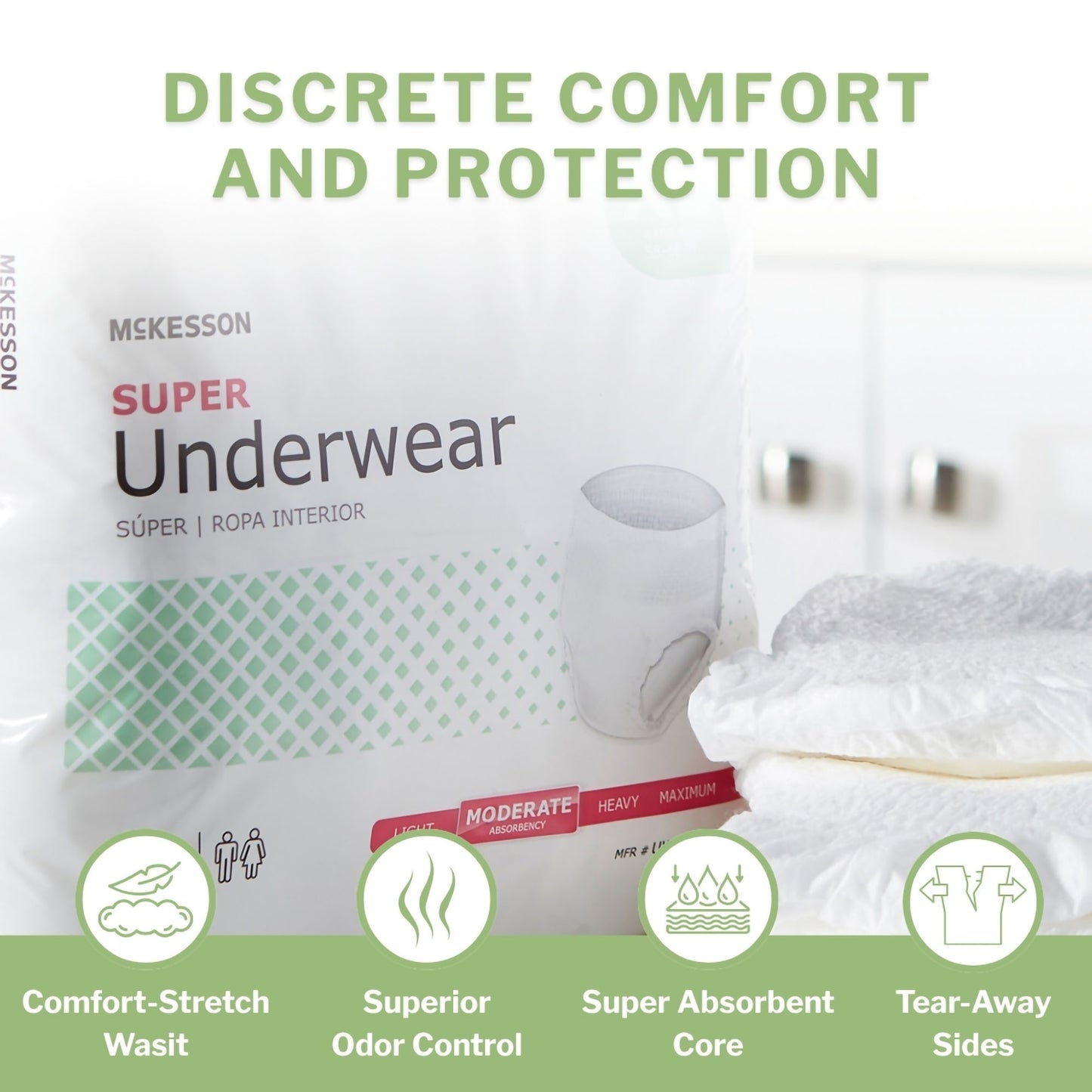 McKesson Super Moderate Absorbency Incontinence Underwear