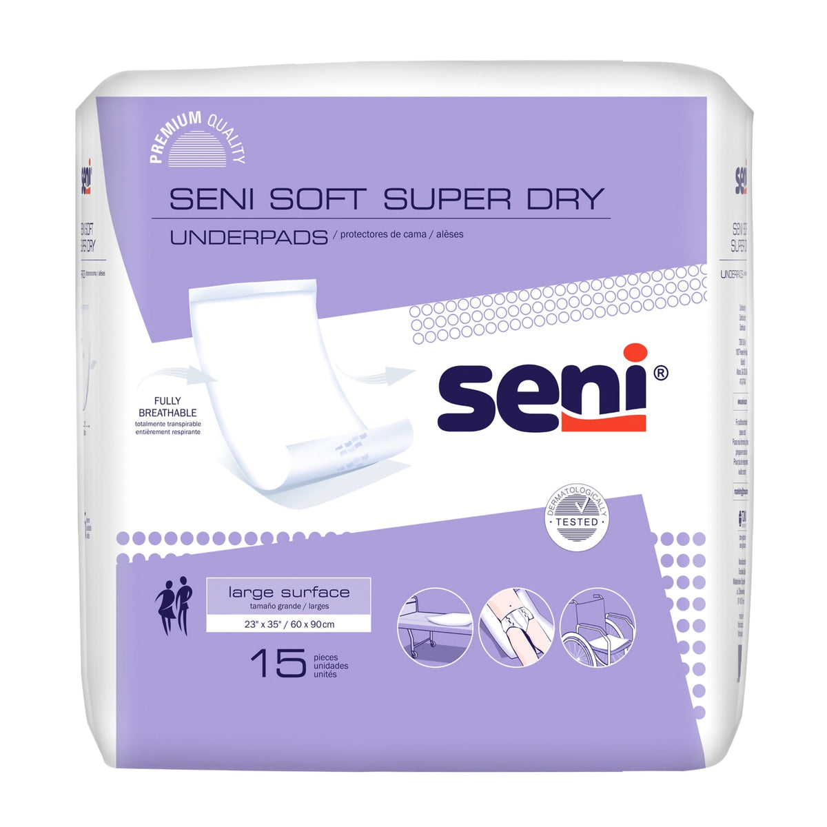 SENI Soft Super Dry Underpads 23" x 35" 15 Count