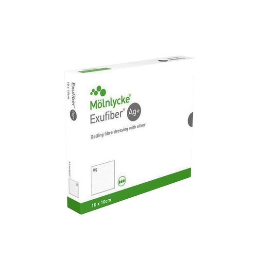 Exufiber® Ag+ Gelling Fiber Dressing with Silver, 6 x 6 Inch
