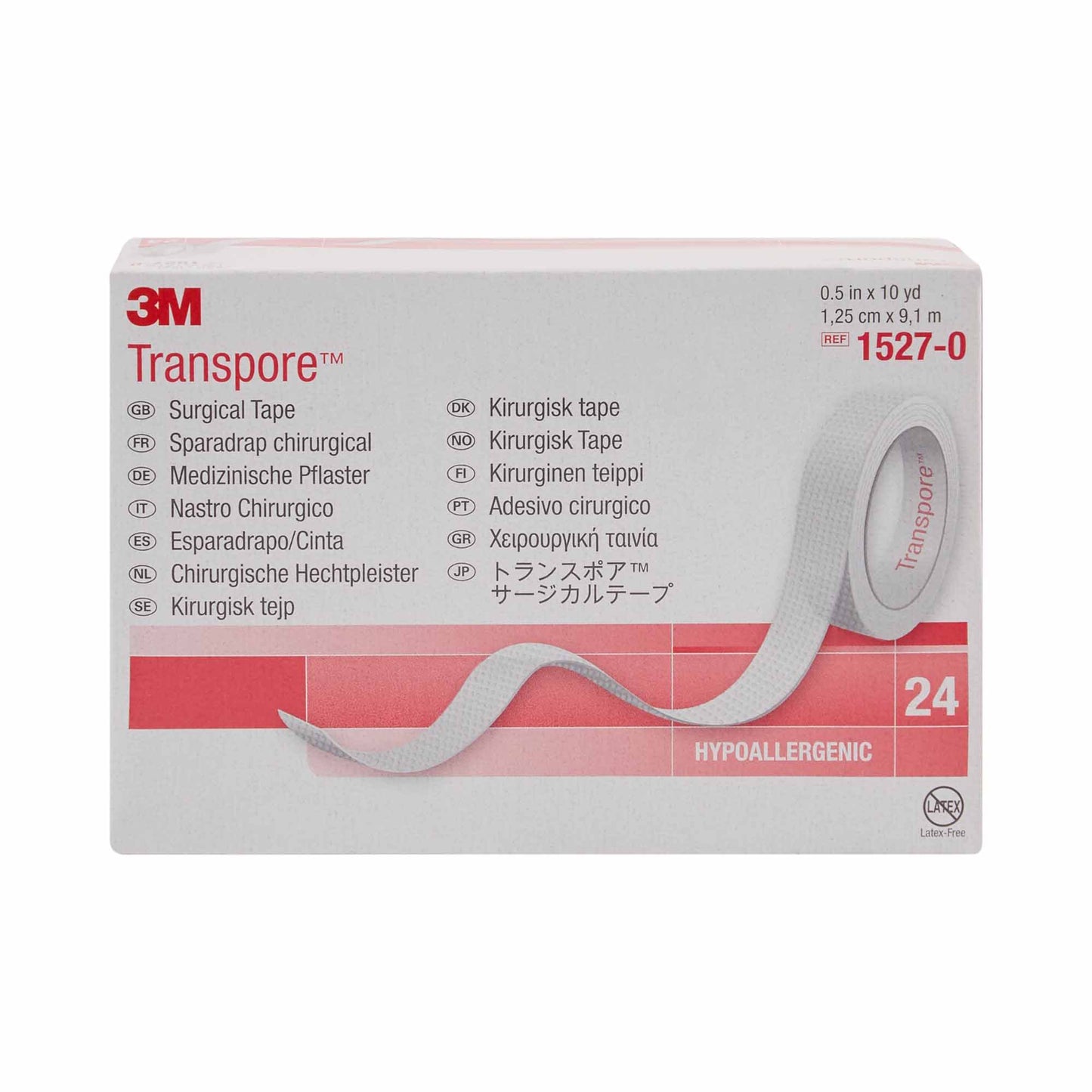 3M™ Transpore™ Plastic Medical Tape, 1/2 Inch x 10 Yard
