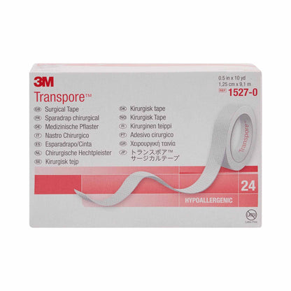 3M™ Transpore™ Plastic Medical Tape, 1/2 Inch x 10 Yard