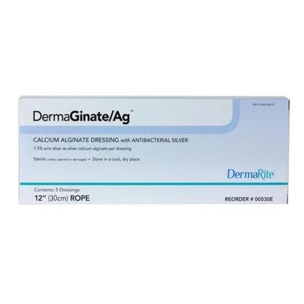 DermaGinate Ag Alginate Dressing with Silver 12" Rope