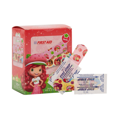 American® White Cross Stat Strip® Strawberry Shortcake Design Adhesive Strips