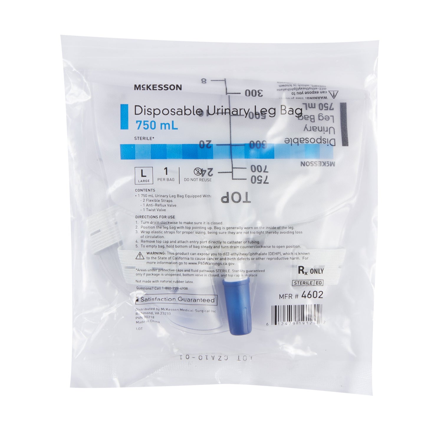 McKesson Urinary Leg Bag, 750 mL