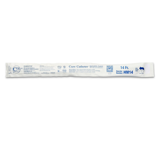 Cure Catheter™ Hydrophilic Intermittent Catheter, Hydrophilic Coated Plastic