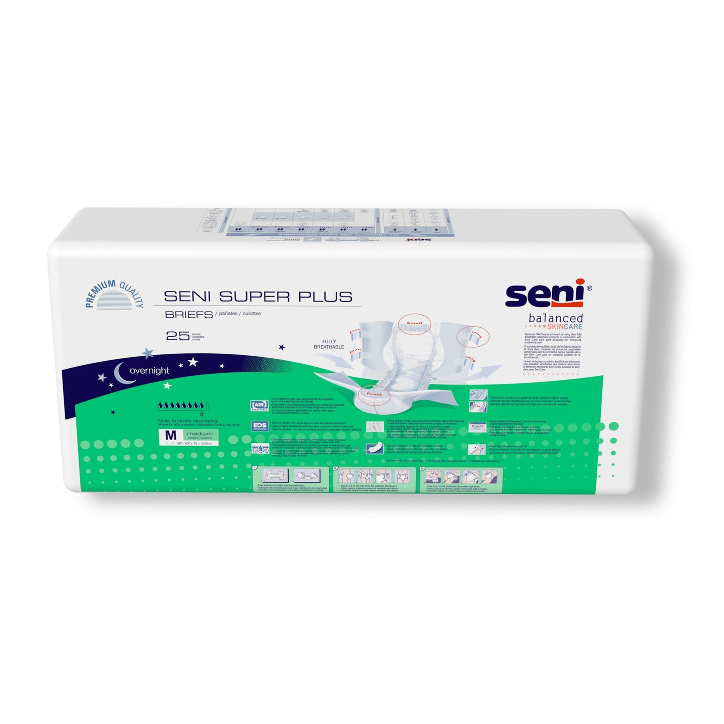 Seni® Super Plus Overnight Heavy to Severe Absorbency Incontinence Brief, Cloth-like Topsheet