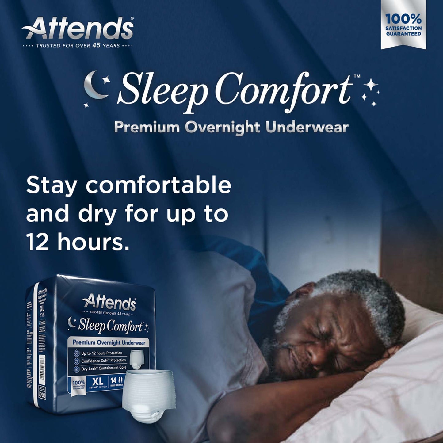 Attends® Sleep Comfort Premium Overnight Underwear, Extra Large