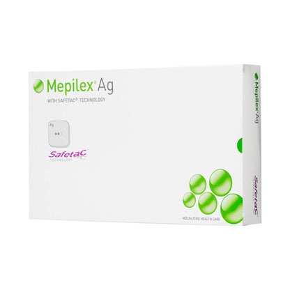 Mepilex® Ag Silver Foam Dressing, 4 x 8 Inch
