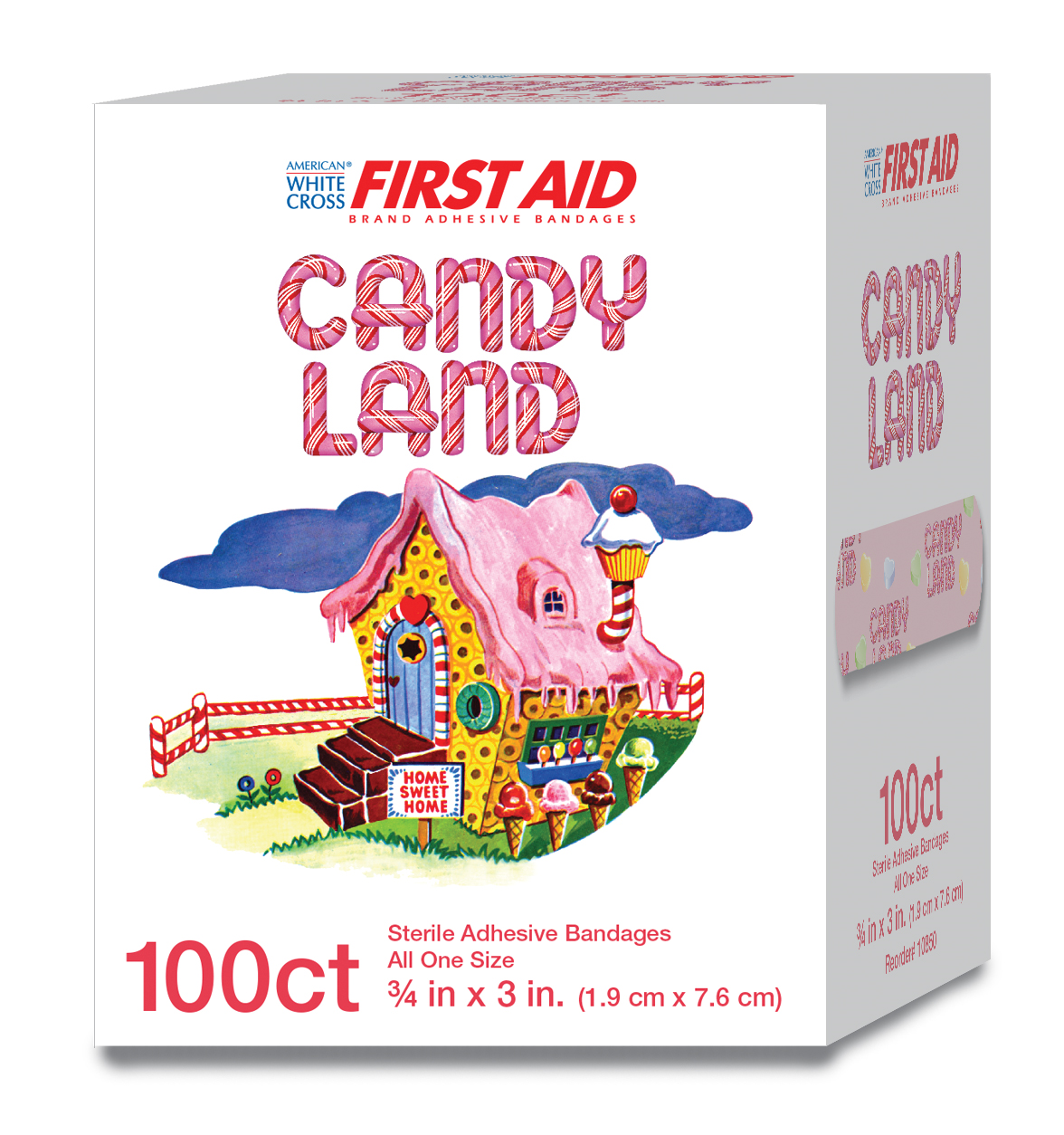 American® White Cross Stat Strip® Candy Land Adhesive Strip, 3/4 x 3 Inch