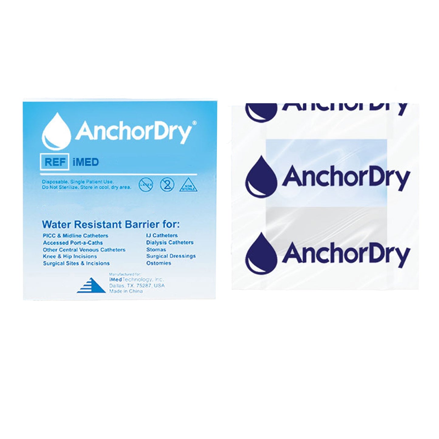 AnchorDry™ IV Site Barrier Protector, 7 x 7 Inch