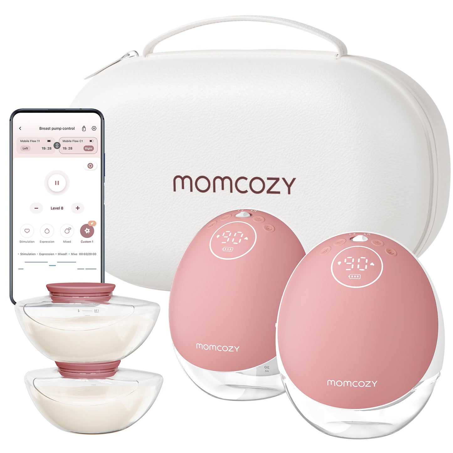 Flow™ Hands Free Double Electric Breast Pump Momcozy Mobile