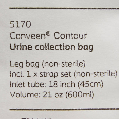 Conveen® Contour® Urinary Leg Bag: Anti-Reflux Valve, Polyethylene/Flocked
