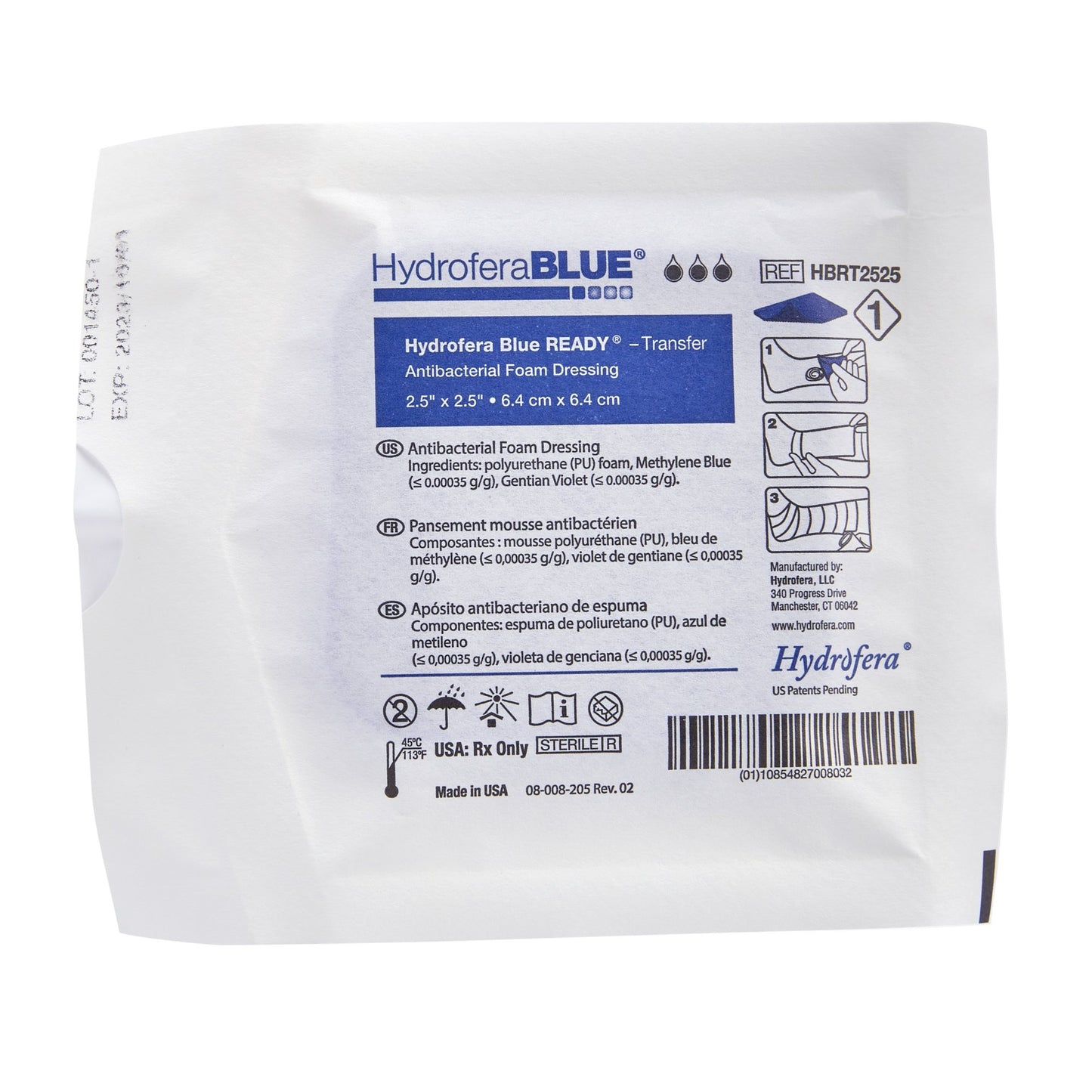 BLUE® Antibacterial Foam Dressing Hydrofera
