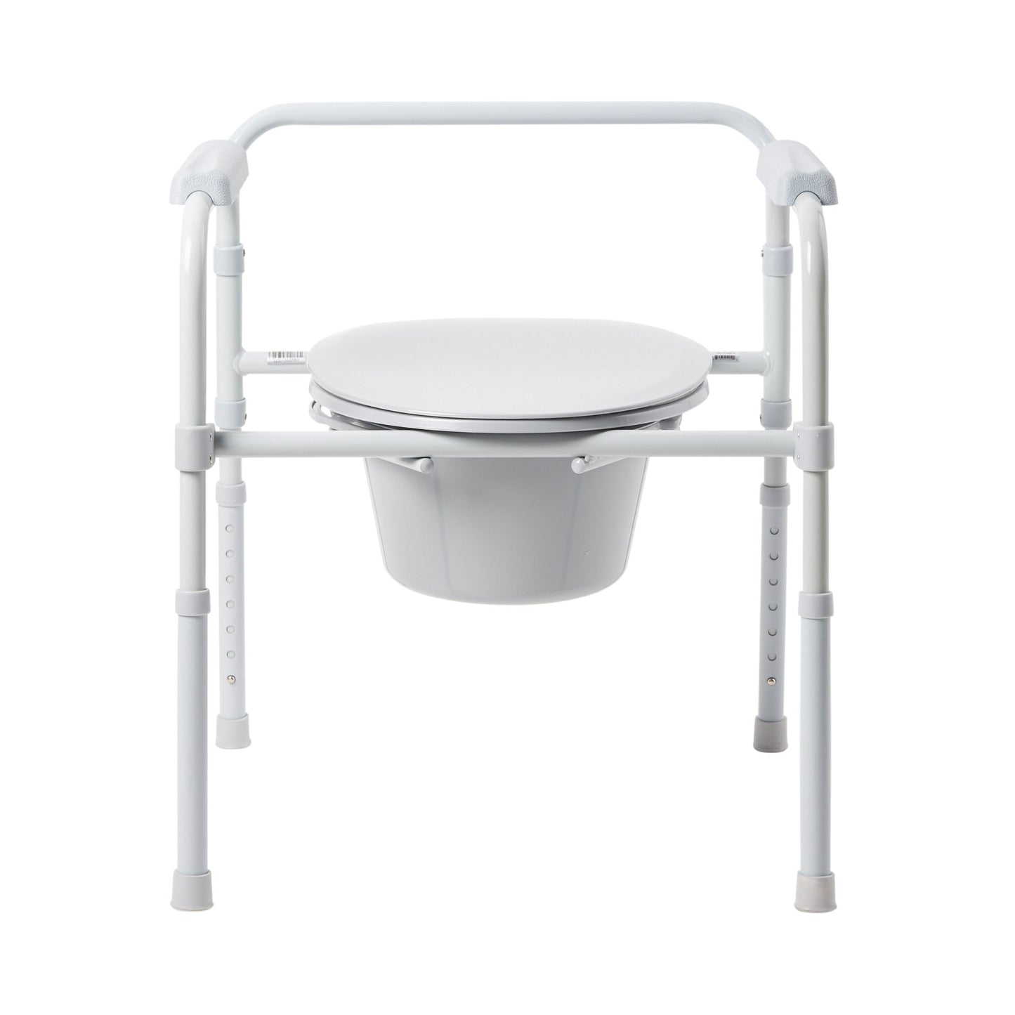 McKesson Folding Fixed Arm Steel Commode Chair, 15-1/2 – 21-3/4 Inch