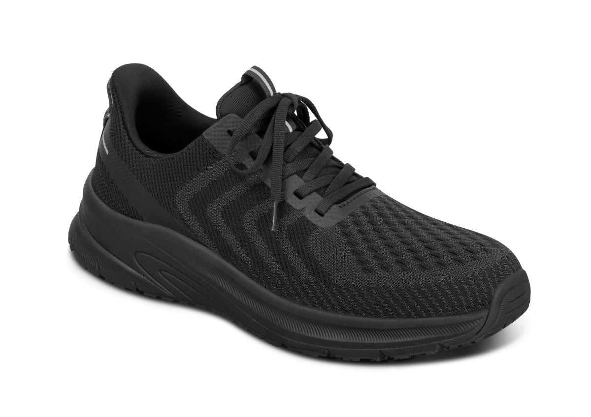 Tilos Men's Hands-Free Athletic Shoes, Black/Black, angle view