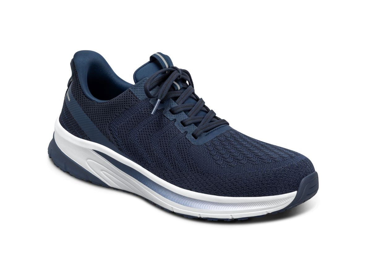 Tilos Men's Hands-Free Athletic Shoes, Navy, angle view