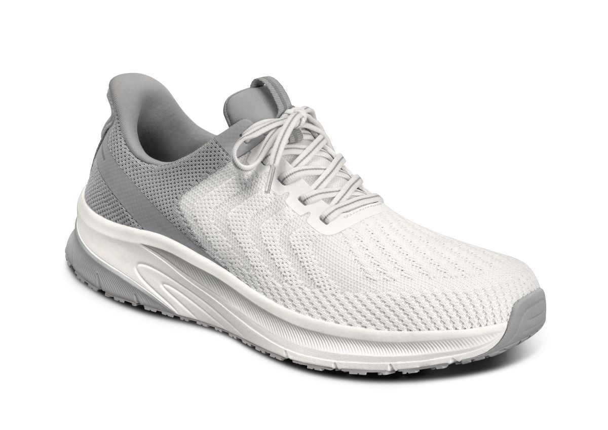 Tilos Men's Hands-Free Athletic Shoes, White, angle view