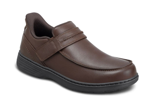 Xavier Men's Hands-Free Slip-On Mocassins, Brown, angle view