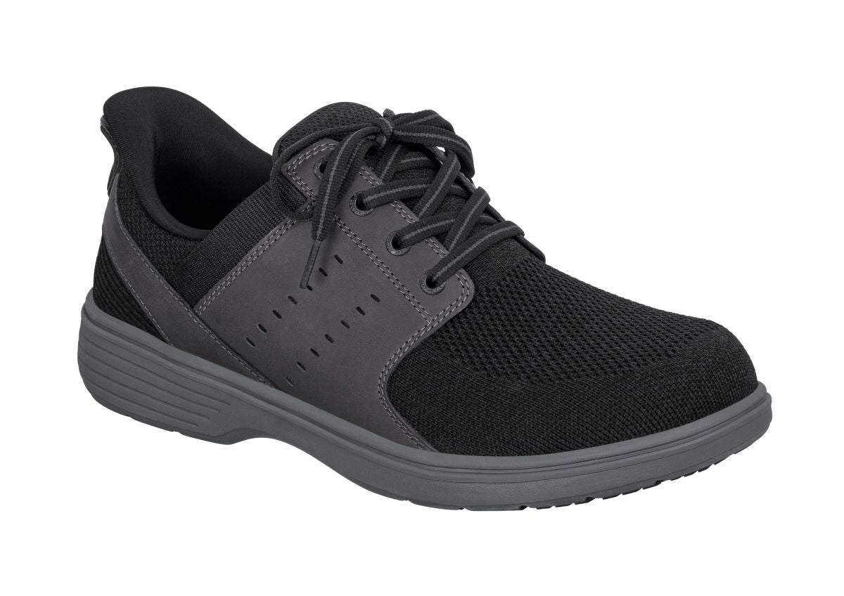 Siron Men's Hands-Free Step-In Shoes, Black, angle view