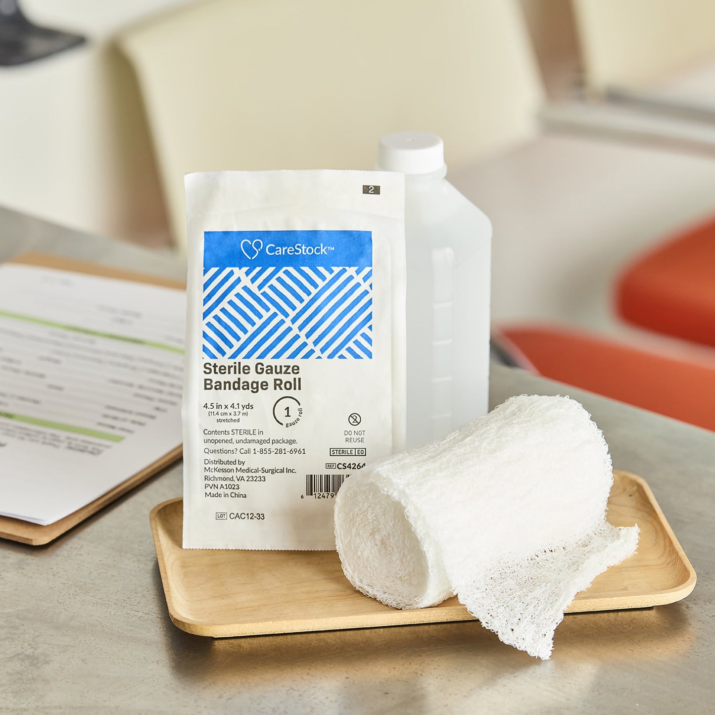 CareStock™ Gauze Bandage Roll, 4.5 Inch x 4.1 Yard