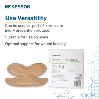 McKesson 9 x 9 Inch Five-Layer Hydrocellular Foam Dressing for Heels