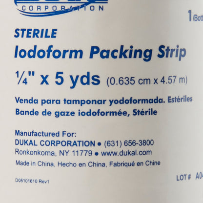 Dukal™ Iodoform Wound Packing Strip, 1/4 Inch x 5 Yard